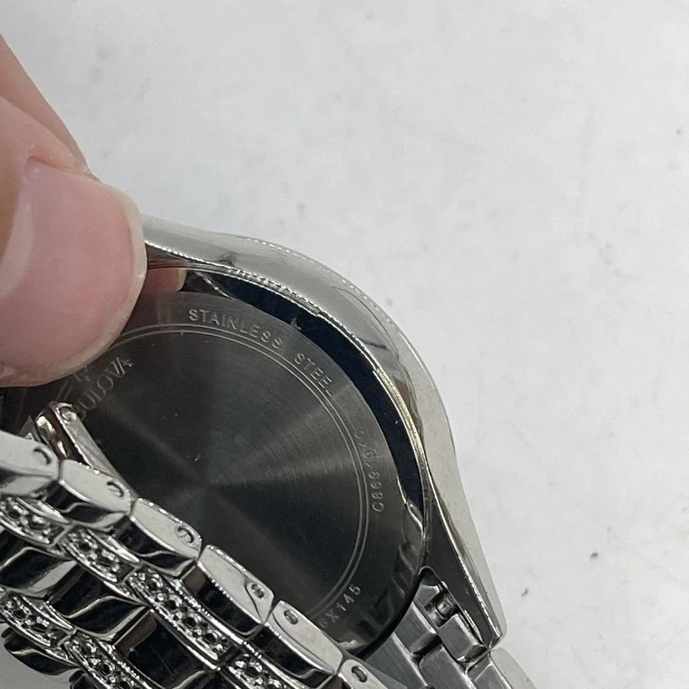 Bulova 96X145 Womens Watch 32mm MOP Dial Crystals Diamond Needs Battery 7.75